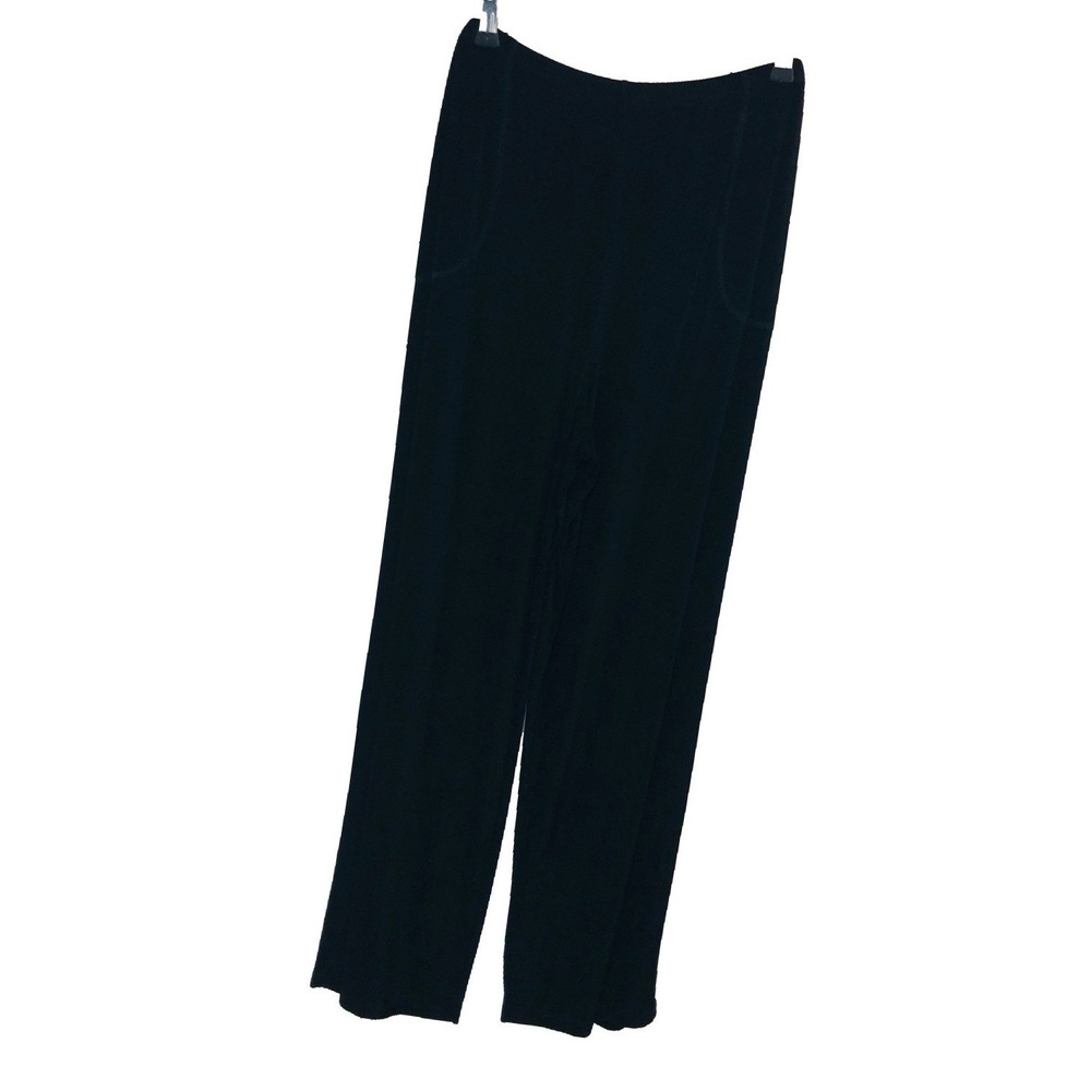 Vintage Citiknits Womens Knit Pants Black Slinky Jersey Whimsigoth XL Minimalist